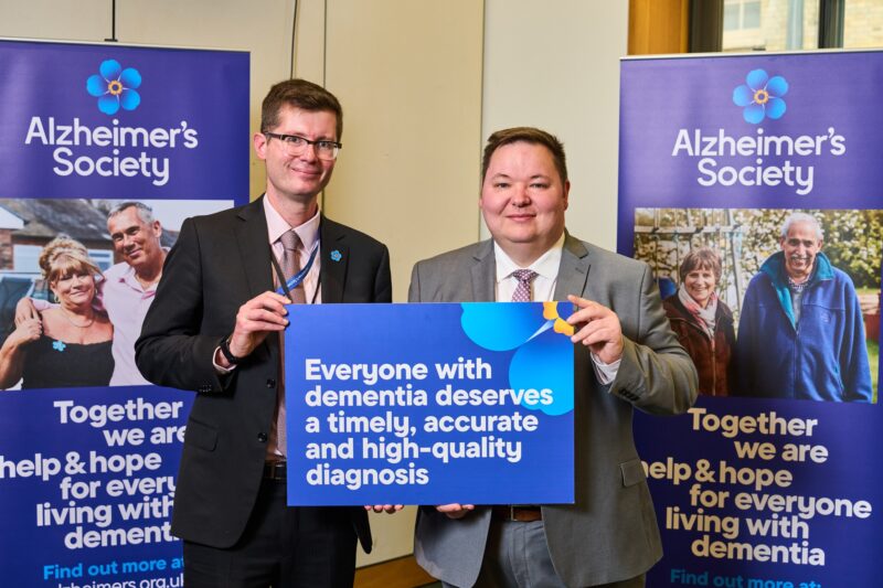 Andrew at a Alzheimers Society event in Parliament.