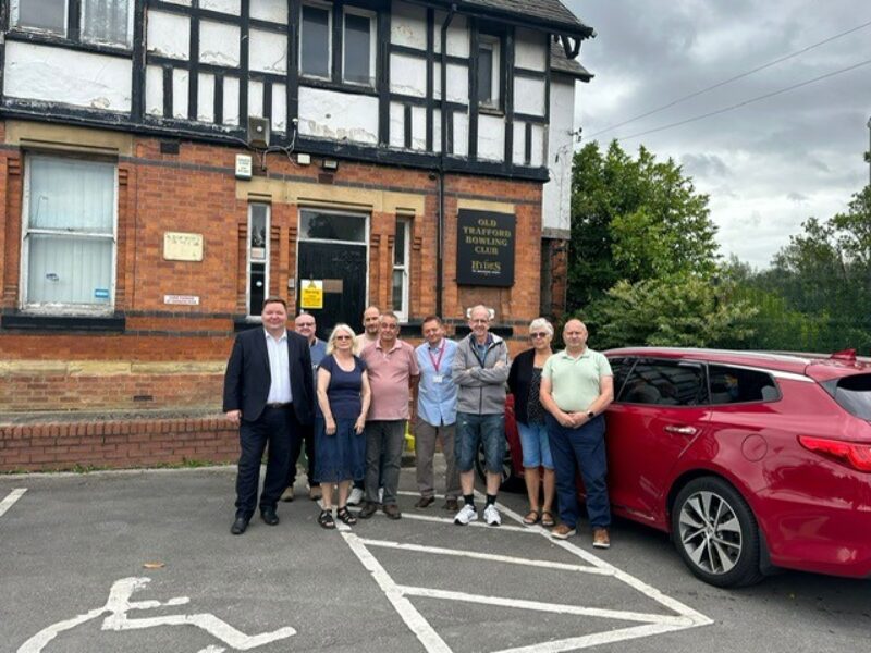 Andrew during a visit to Old Trafford Bowling Club.