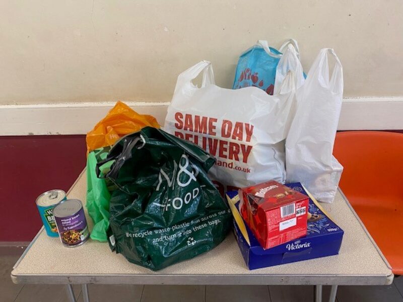 Donations for the foodbank. 