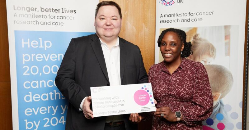 Andrew at a World Cancer Day event in Parliament. 