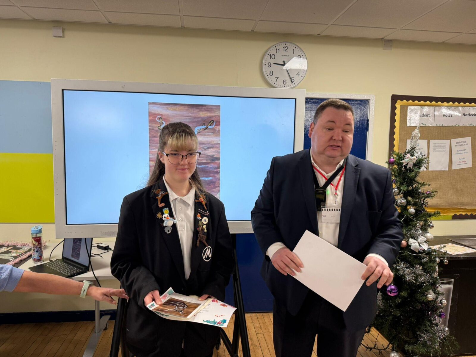 Andrew and Imogen at the presentation