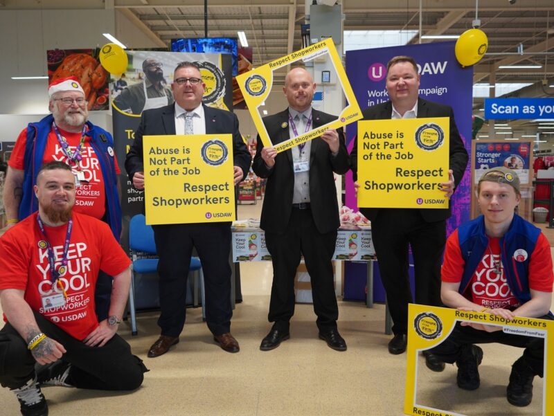 Andrew meets USDAW at Tesco Extra, Stretford